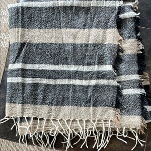 Black and Beige Striped Scarf